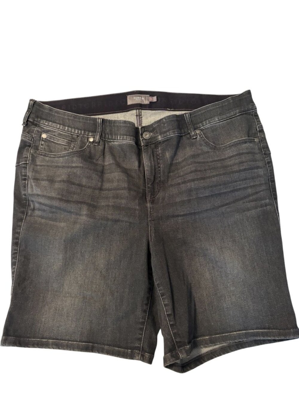 Torrid Plus-size 22 Women's Bermuda Denim Shorts Faded Gray Wash